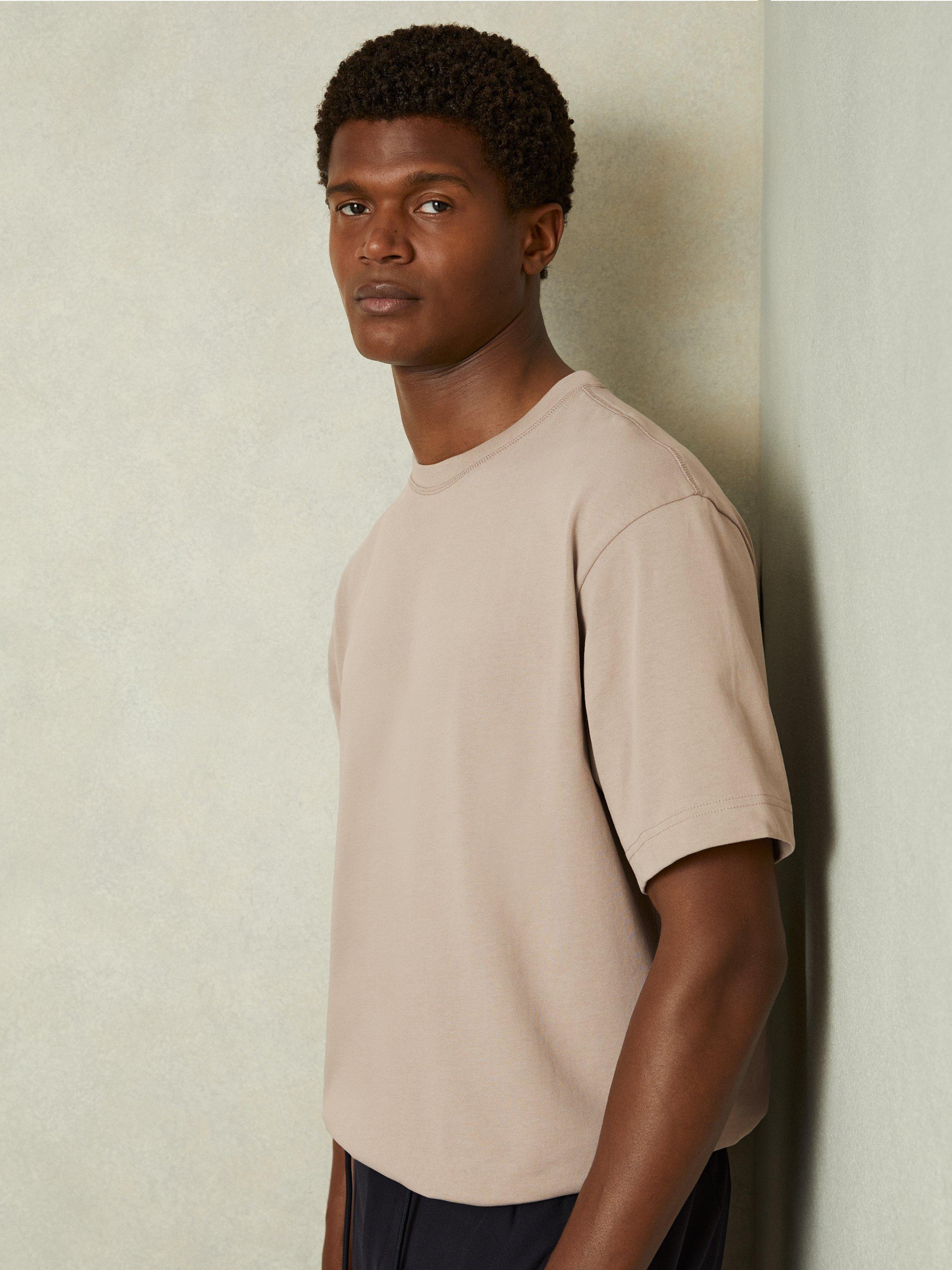 Reiss Tate Cotton T Shirt Cement