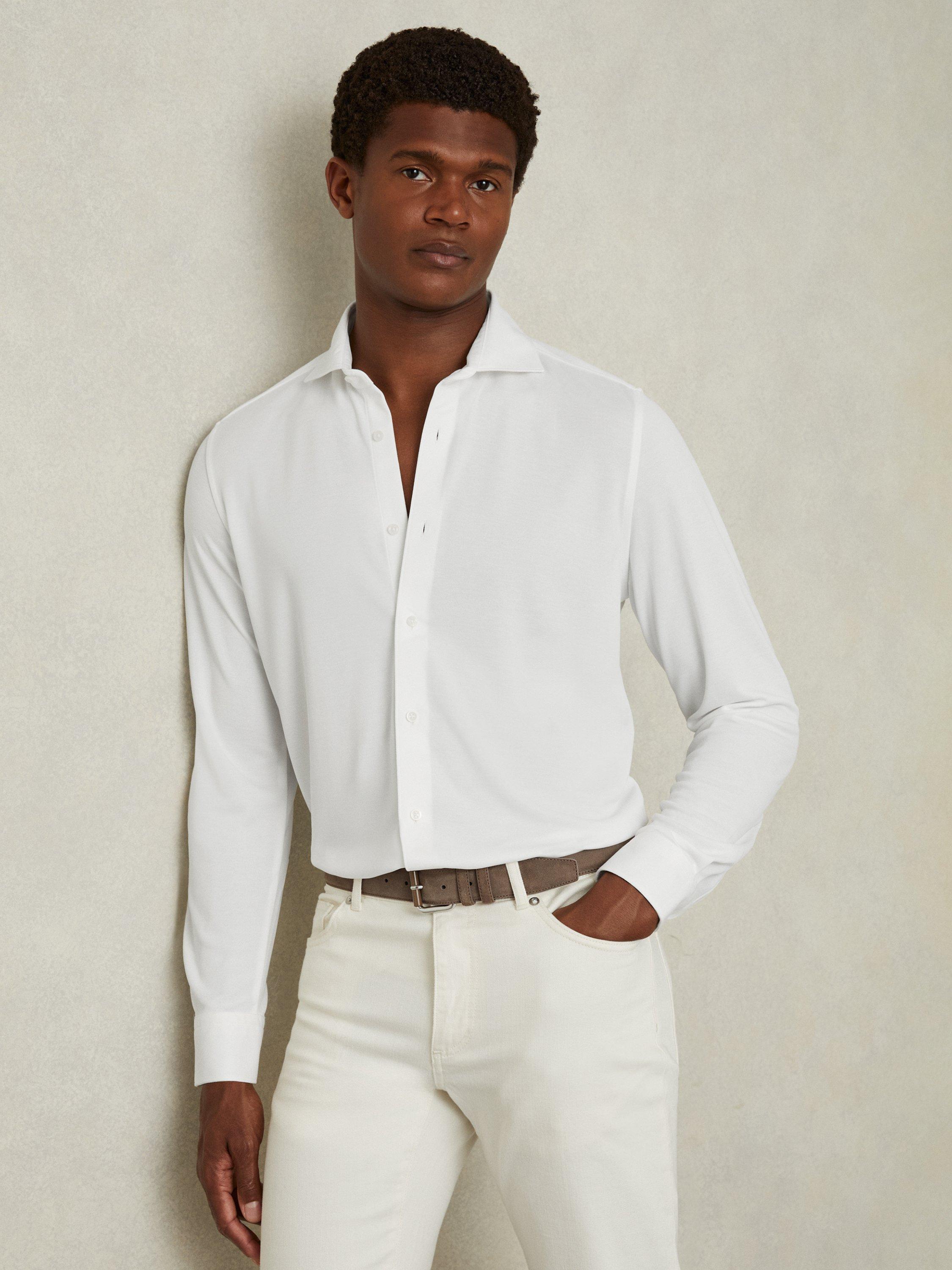 Product image 1 of 5, which shows Reiss Bobby Regular Fit Shirt, White, XS
