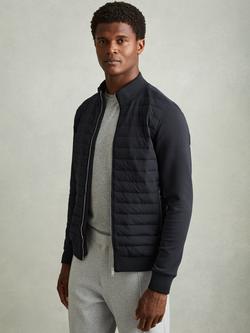 Reiss Freddie Quilted Bomber Jacket, Navy