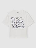 Reiss Kids' Pictor Cotton Graffiti Print Oversized T-Shirt