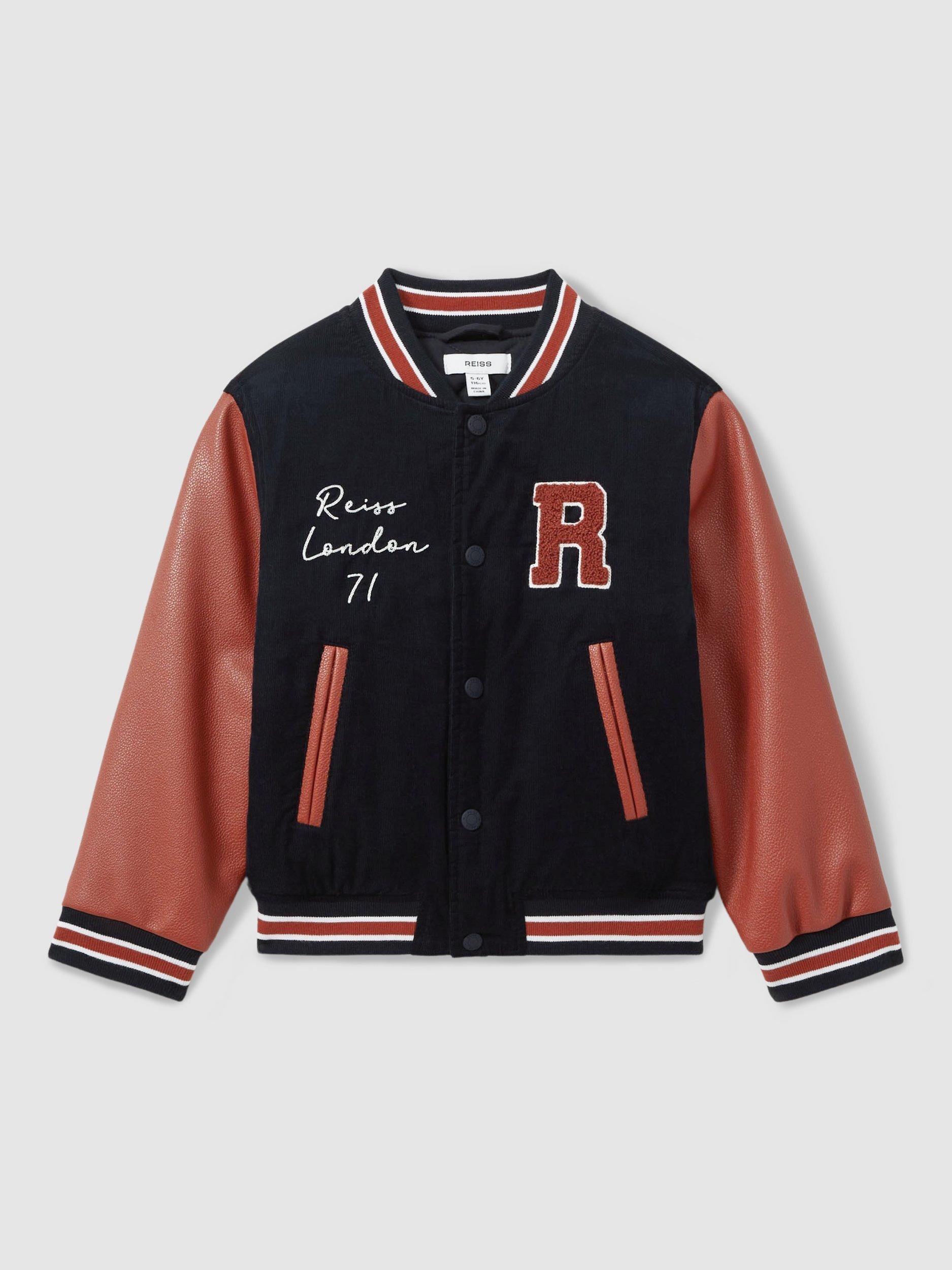 Reiss Kids Ward Baseball Jacket Navy