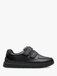 Clarks Kids' Keelan Flare Leather School Shoes, Black Leather