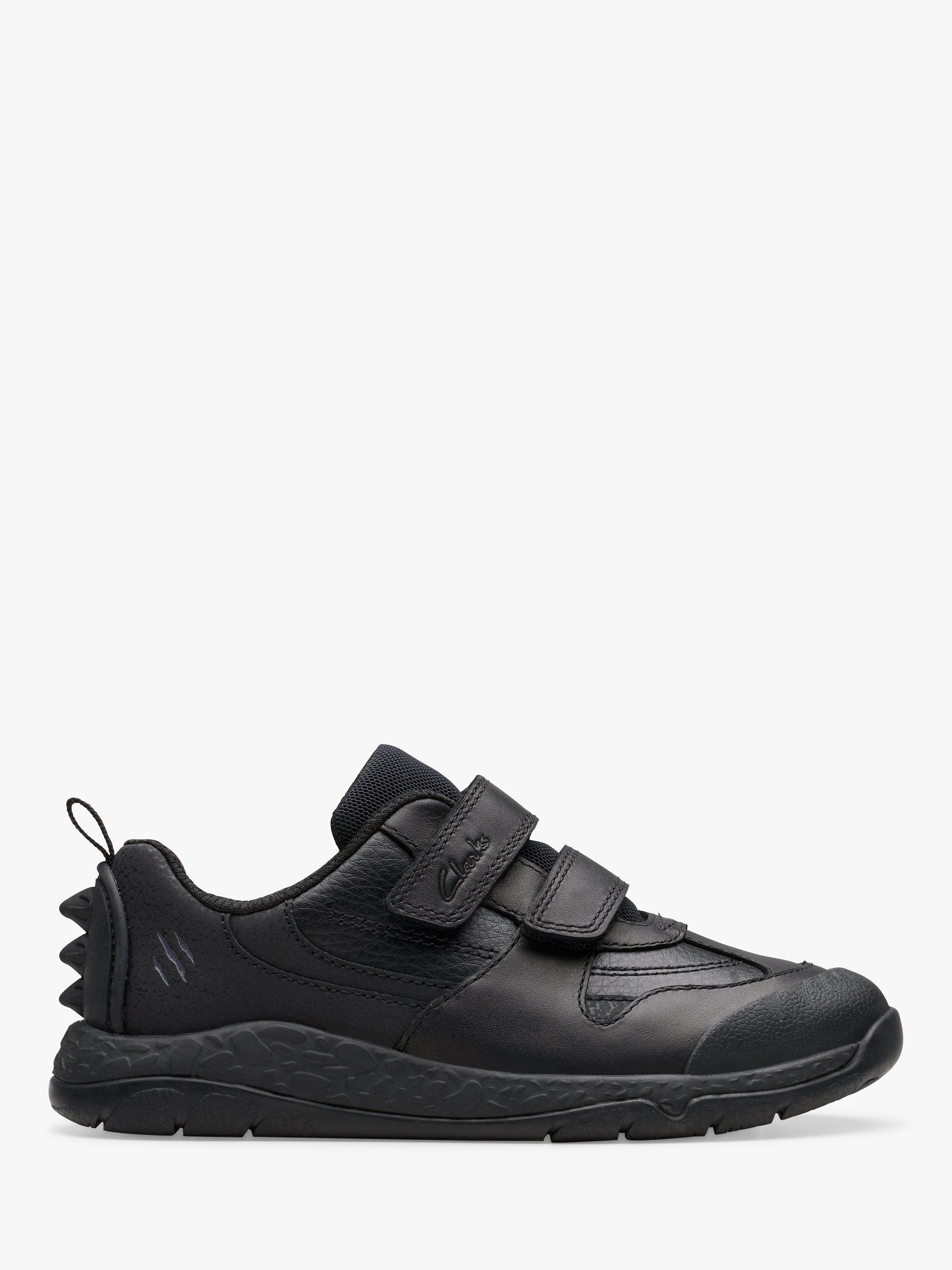 Clarks Kids Steggy Pace Shoes Black Leather