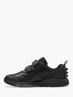 Clarks Kids' Steggy Pace Shoes, Black Leather - view 2, Black Leather