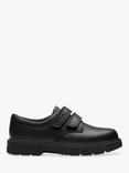 Clarks Kids' Lorcam Loop Riptape School Shoes, Black Leather