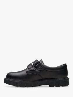Clarks Kids' Lorcam Loop Riptape School Shoes, Black Leather - view 2, Black Leather