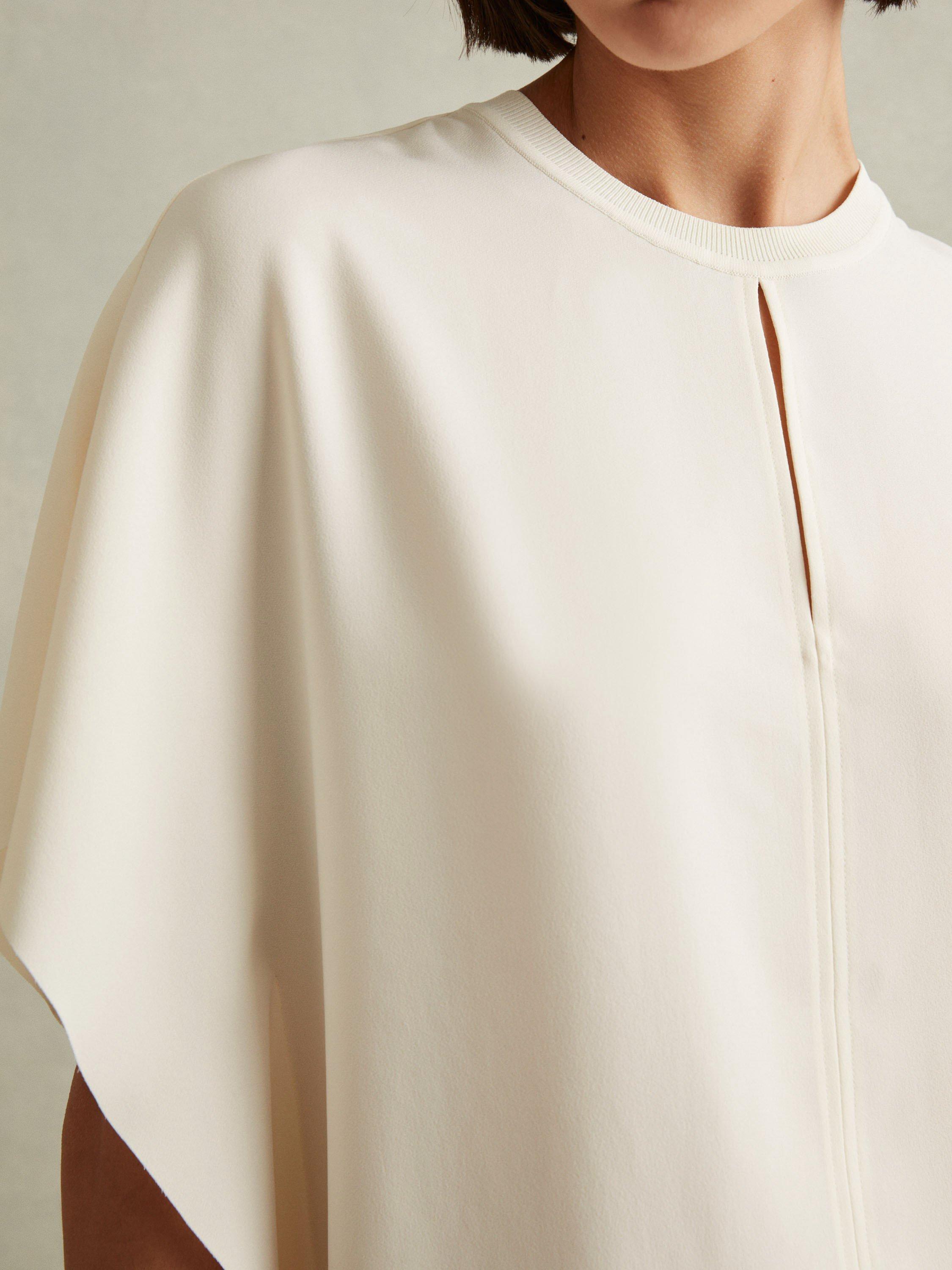 Product image 4 of 5, which shows Reiss Tania Short Sleeve Top, Ivory, 6