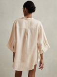 Reiss Winona Oversized Linen Shirt, Blush