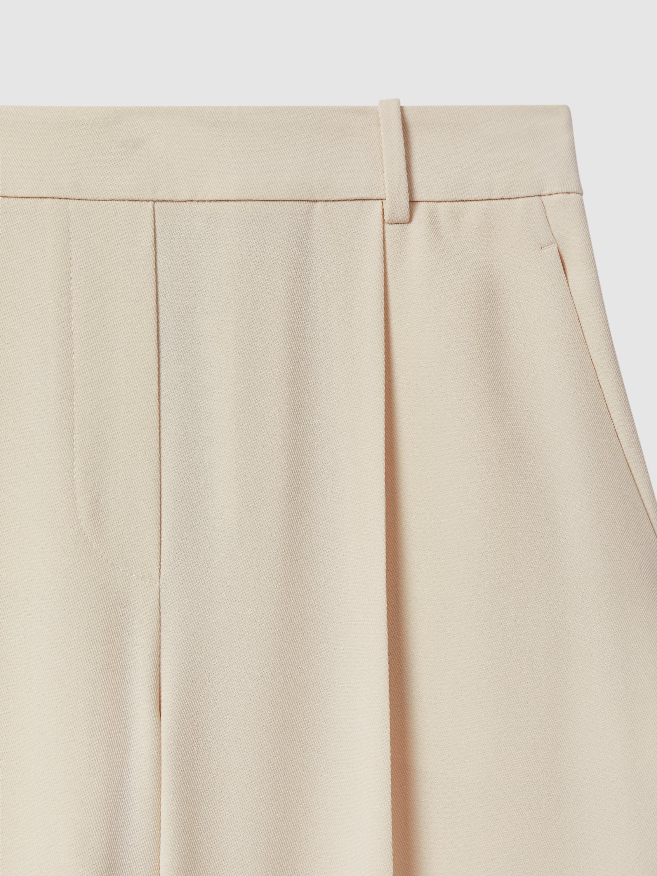 Product image 4 of 5, which shows Reiss Eden Wide Leg Trousers, Cream, 6R