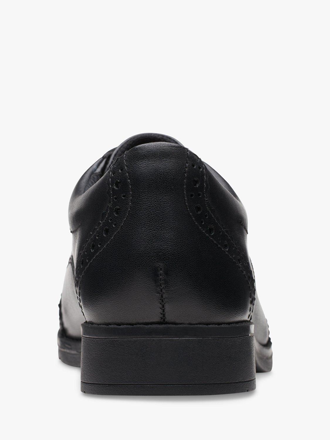 Clarks Kids' Aubrie Tap Leather Brogue School Shoes, Black