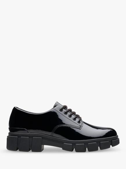 Clarks Kids' Evyn Lace Shoes, Black Patent, Black Patent