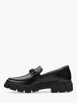Clarks Kids' Evyn Walk Leather School Loafers, Black - view 2, Black Leather