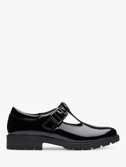 Clarks Kids' Loxham Bar School Shoes, Black Patent, Black Patent