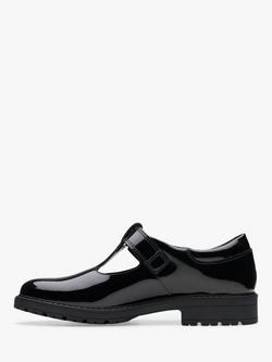 Clarks Kids' Loxham Bar School Shoes, Black Patent - view 2, Black Patent