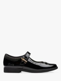 Clarks Kids Lock Magic School Shoes, Black Patent, Black Patent