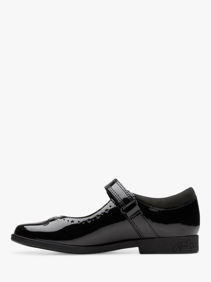 Clarks Kids Lock Magic School Shoes, Black Patent - view 2, Black Patent