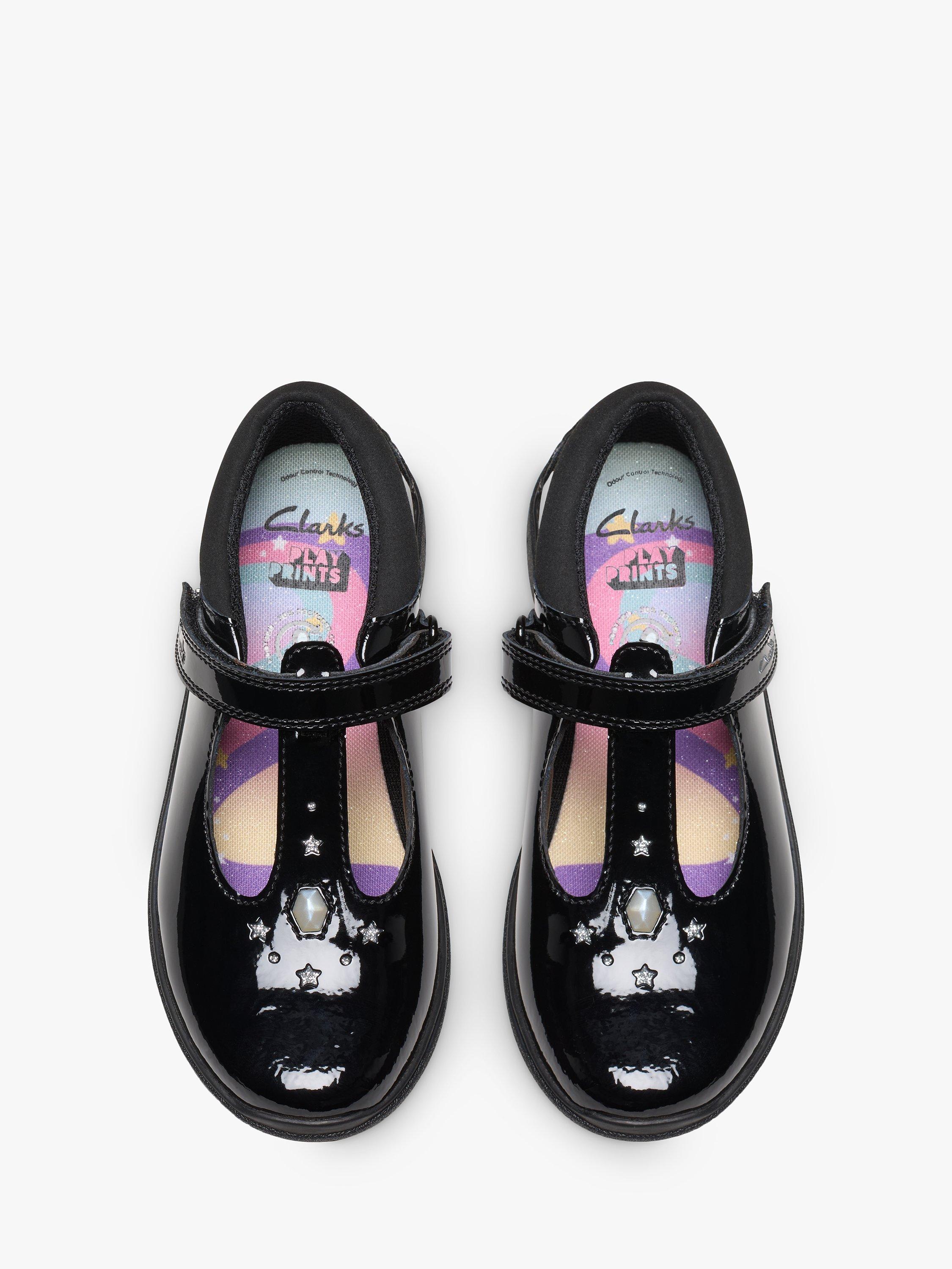 Clarks Kids Relda Gem School Shoes Black Patent