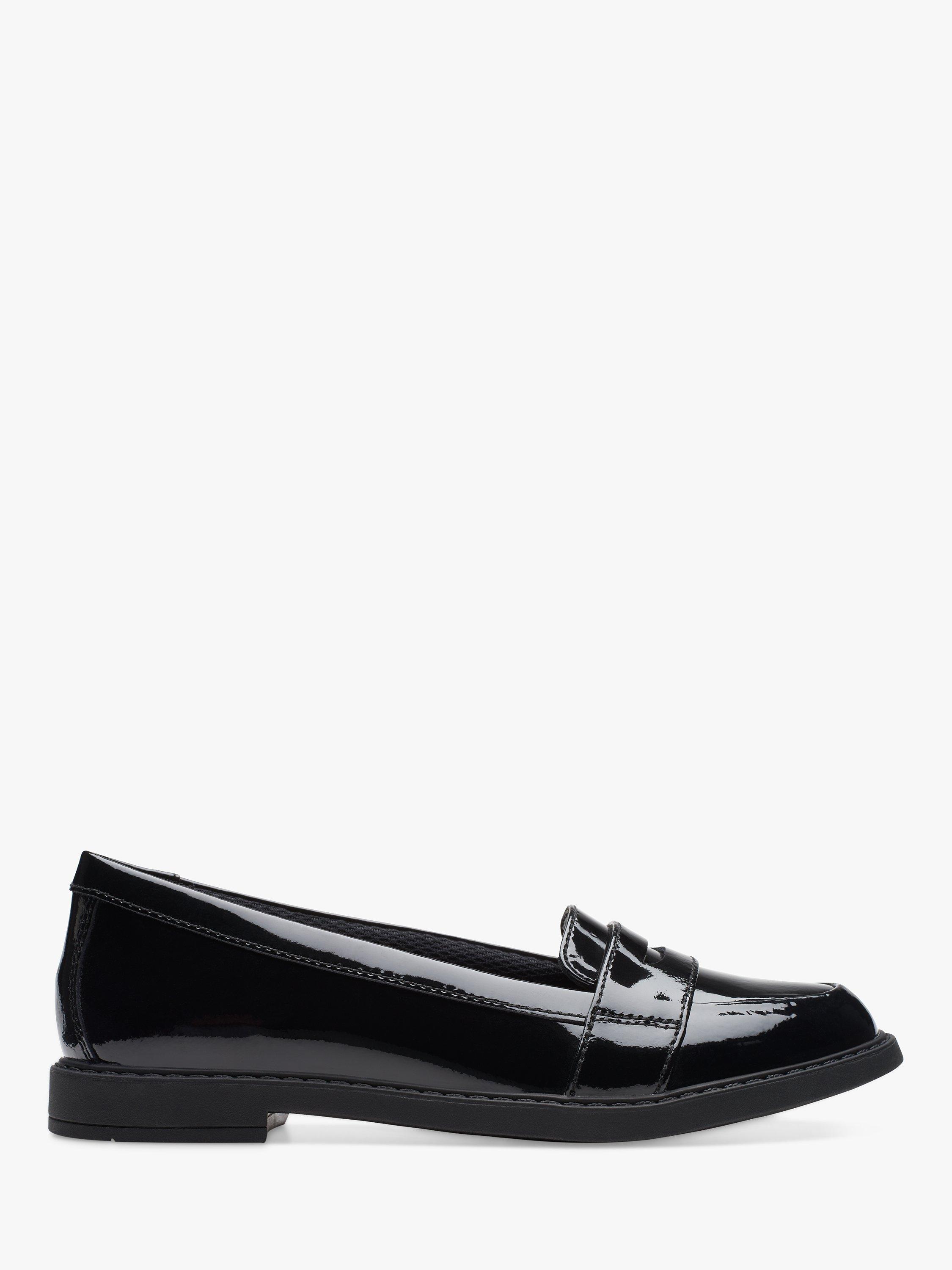 Clarks Kids Scala Loafer School Shoes Black Patent