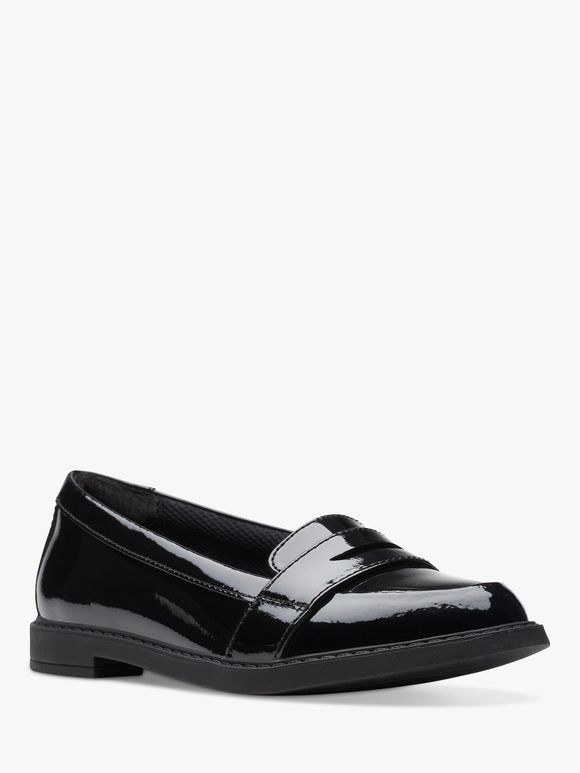 Clarks Kids Scala Loafer School Shoes Black Patent