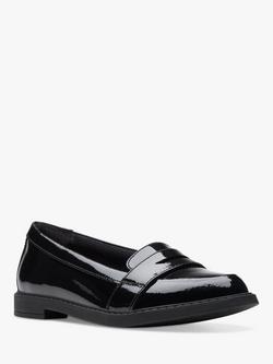 Clarks Kids' Scala Loafer School Shoes, Black Patent - view 2, Black Patent