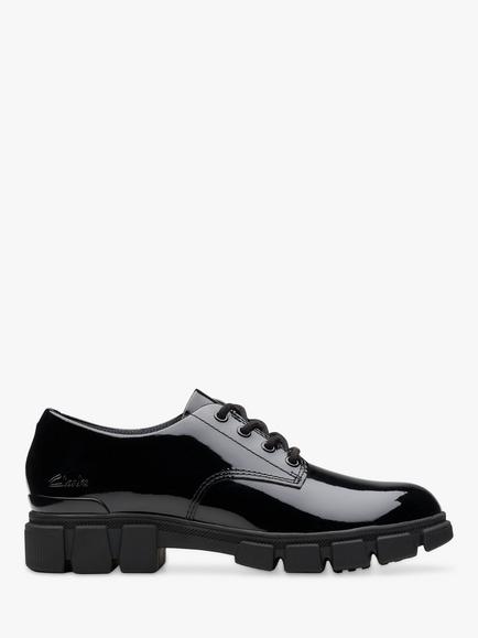 Clarks Kids' Evyn Lace School Shoes, Black, Black