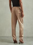 Reiss Elea Satin Trousers, Champagne