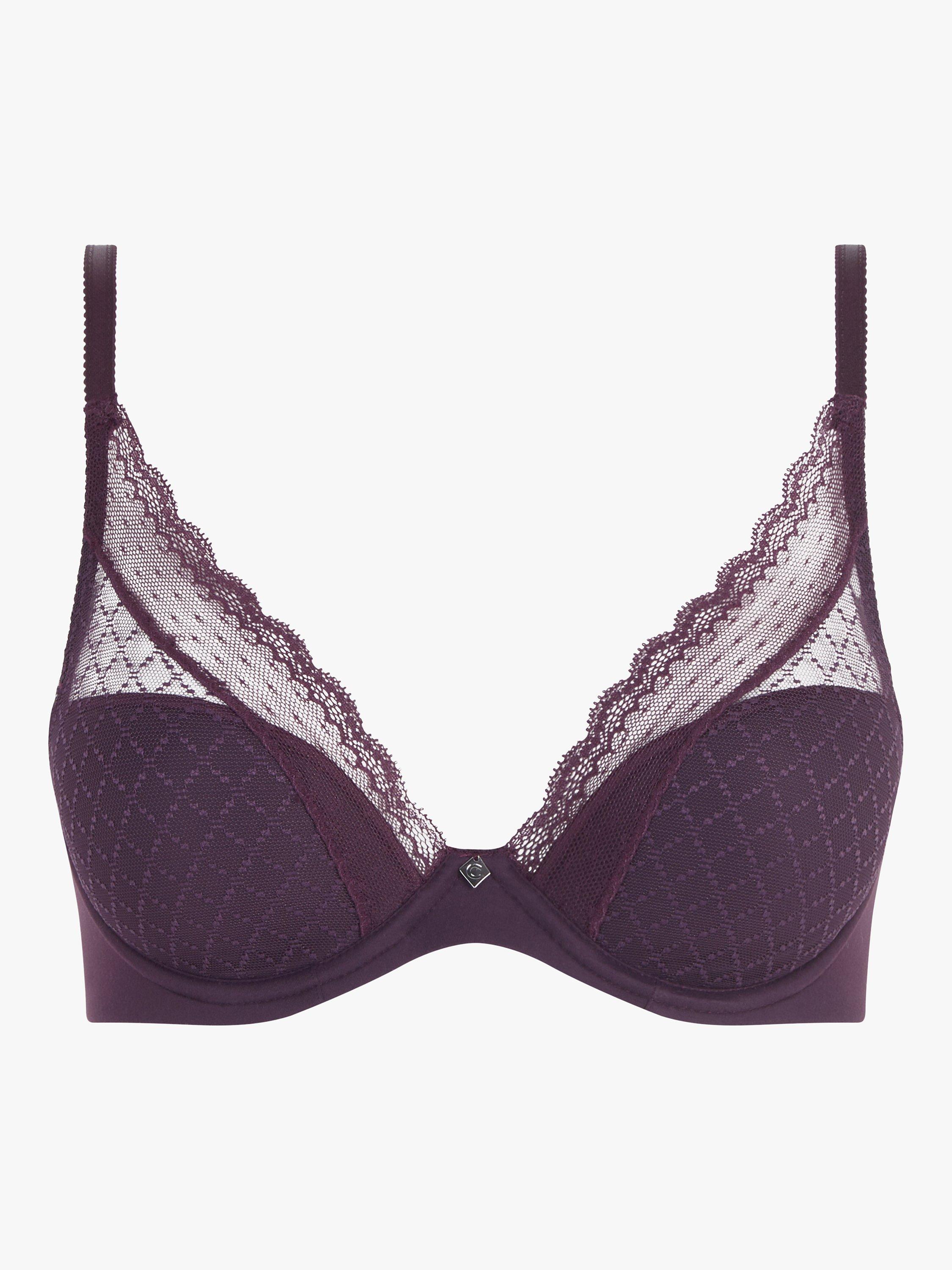 Product image 4 of 4, which shows Chantelle Norah Chic Plunge T-Shirt Bra, Aubergine, 32C