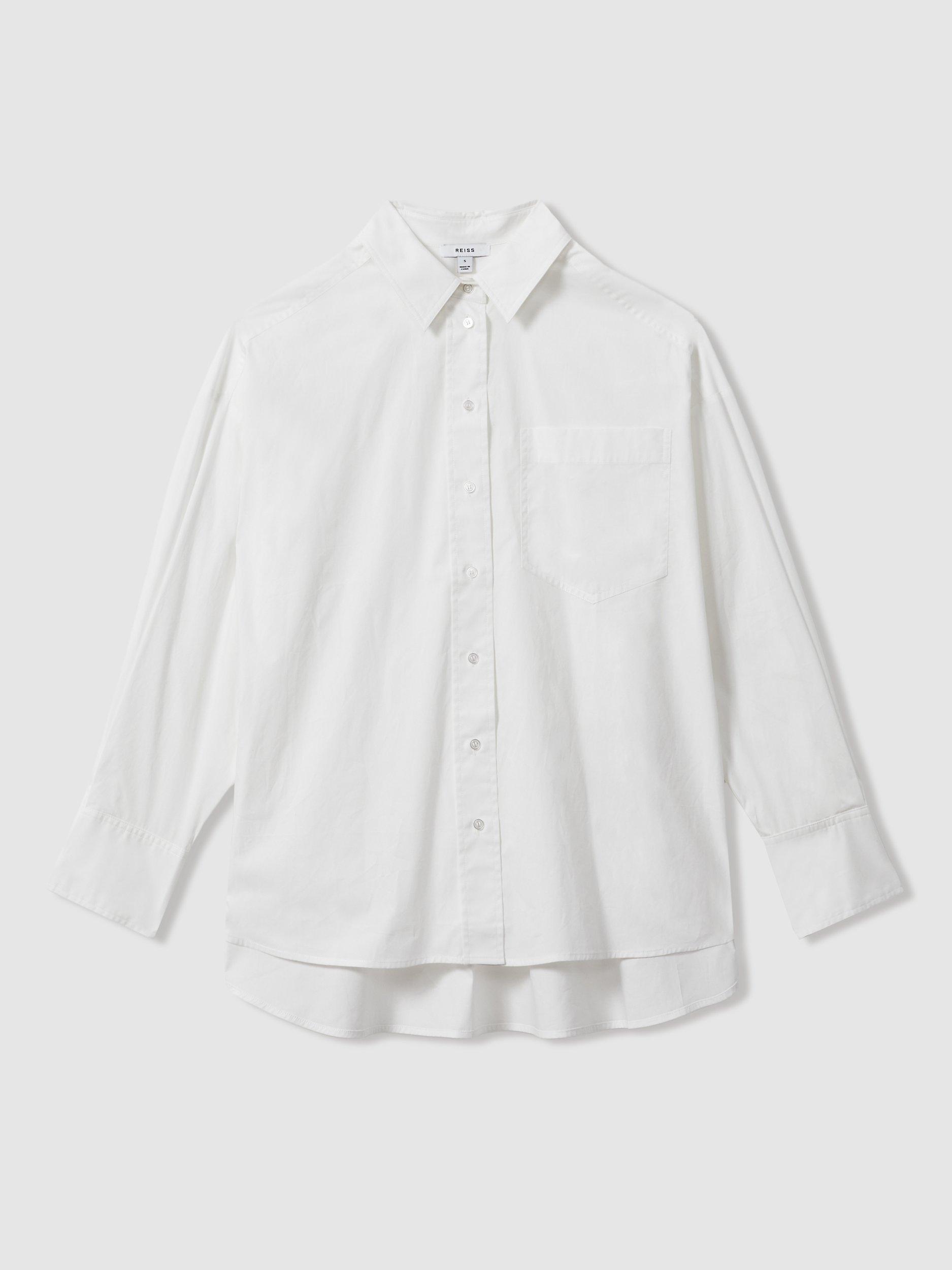 Reiss Edie Cotton Shirt, White, XS