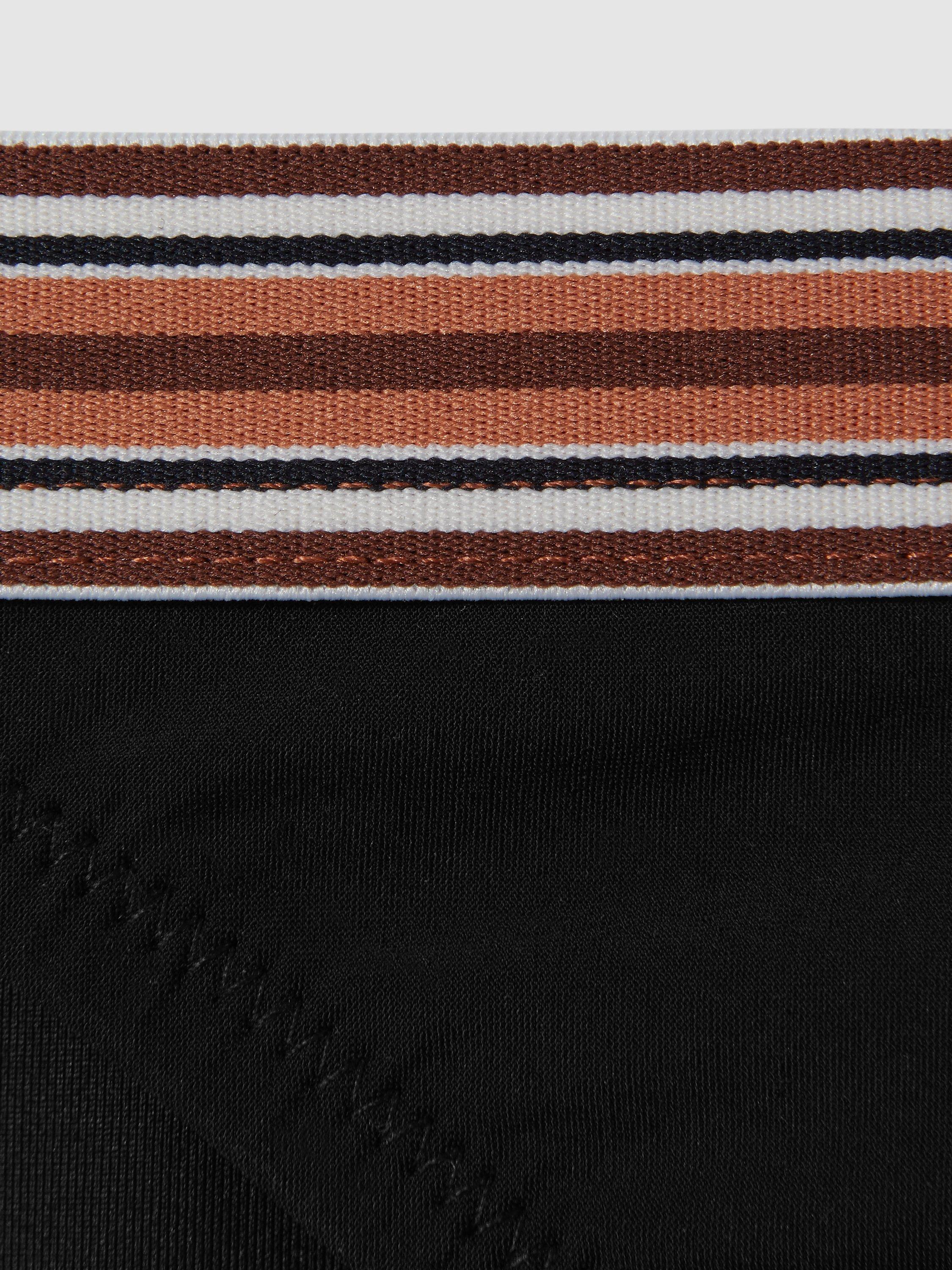 Product image 4 of 4, which shows Reiss Yve Stripe Band Bikini Bottoms, Black/Multi, 6