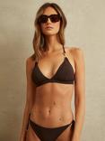 Reiss Riah Halterneck Triangle Bikini Top, Chocolate