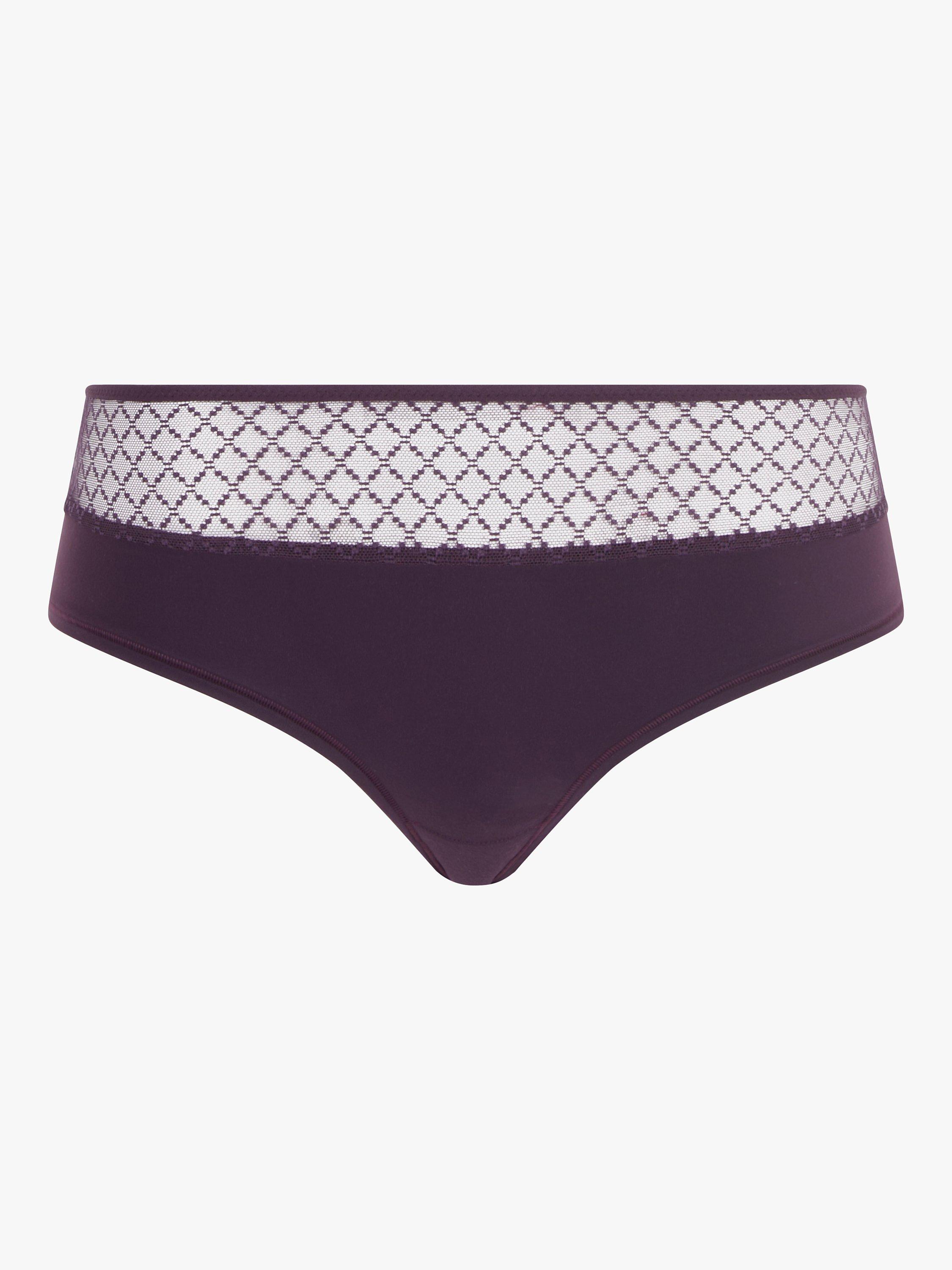Product image 4 of 4, which shows Chantelle Norah Chic Soft Feel Shorty Knickers, Aubergine, XL