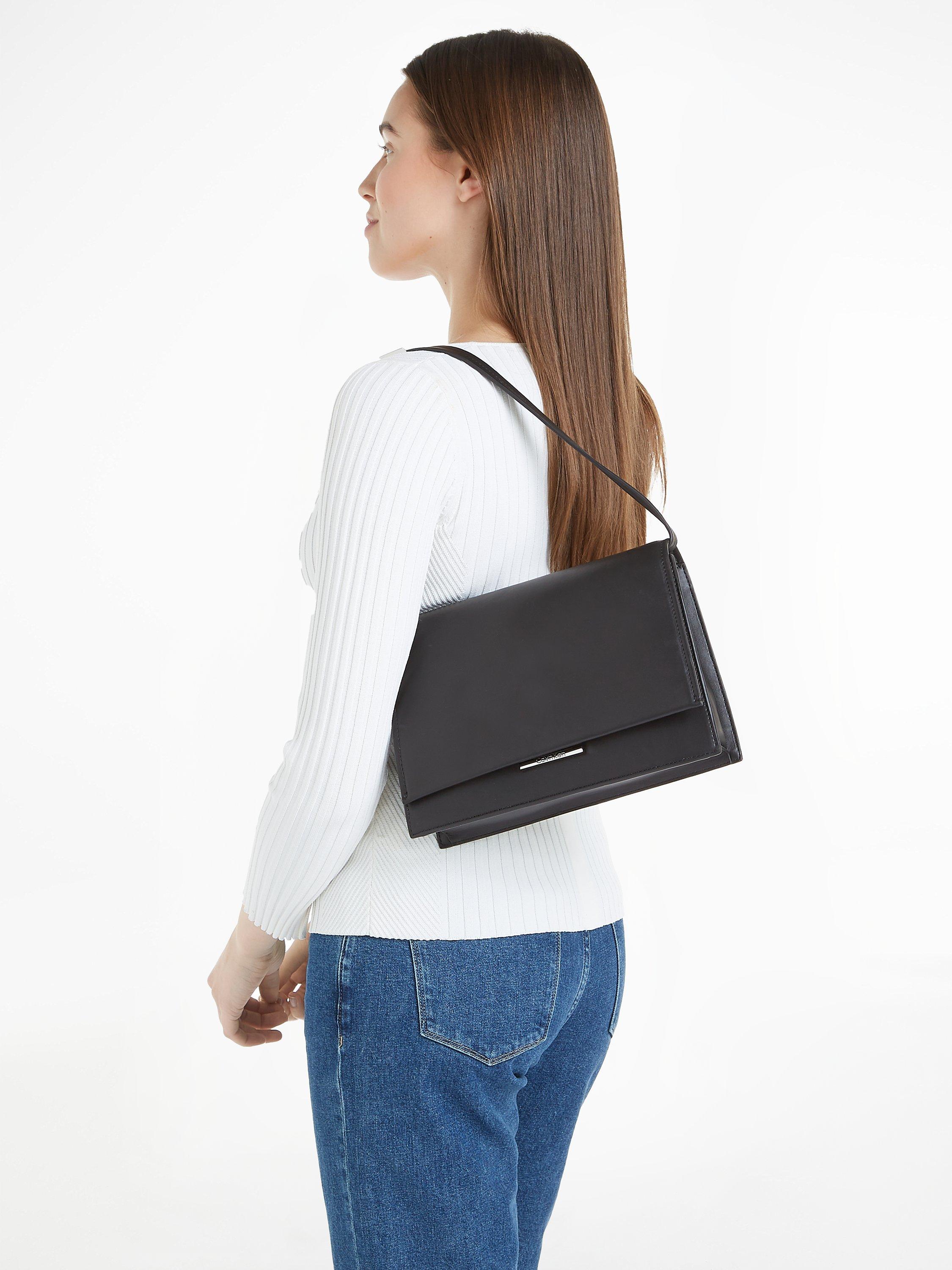 Product image 4 of 4, which shows Calvin Klein Linear Shoulder Bag, Black