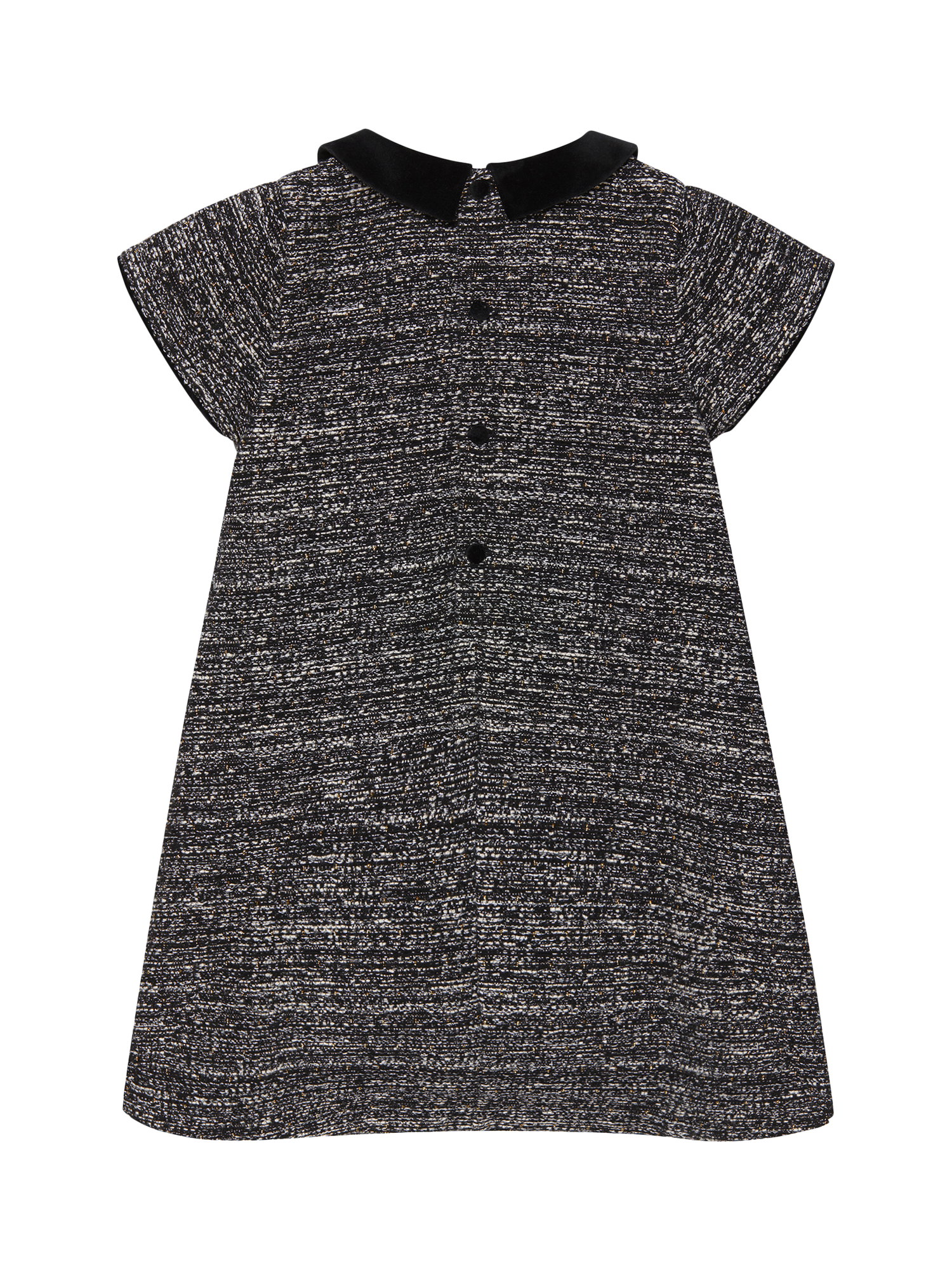 Product image 2 of 3, which shows Trotters Kids' Aurelia Dress, Black/Grey, 2 years