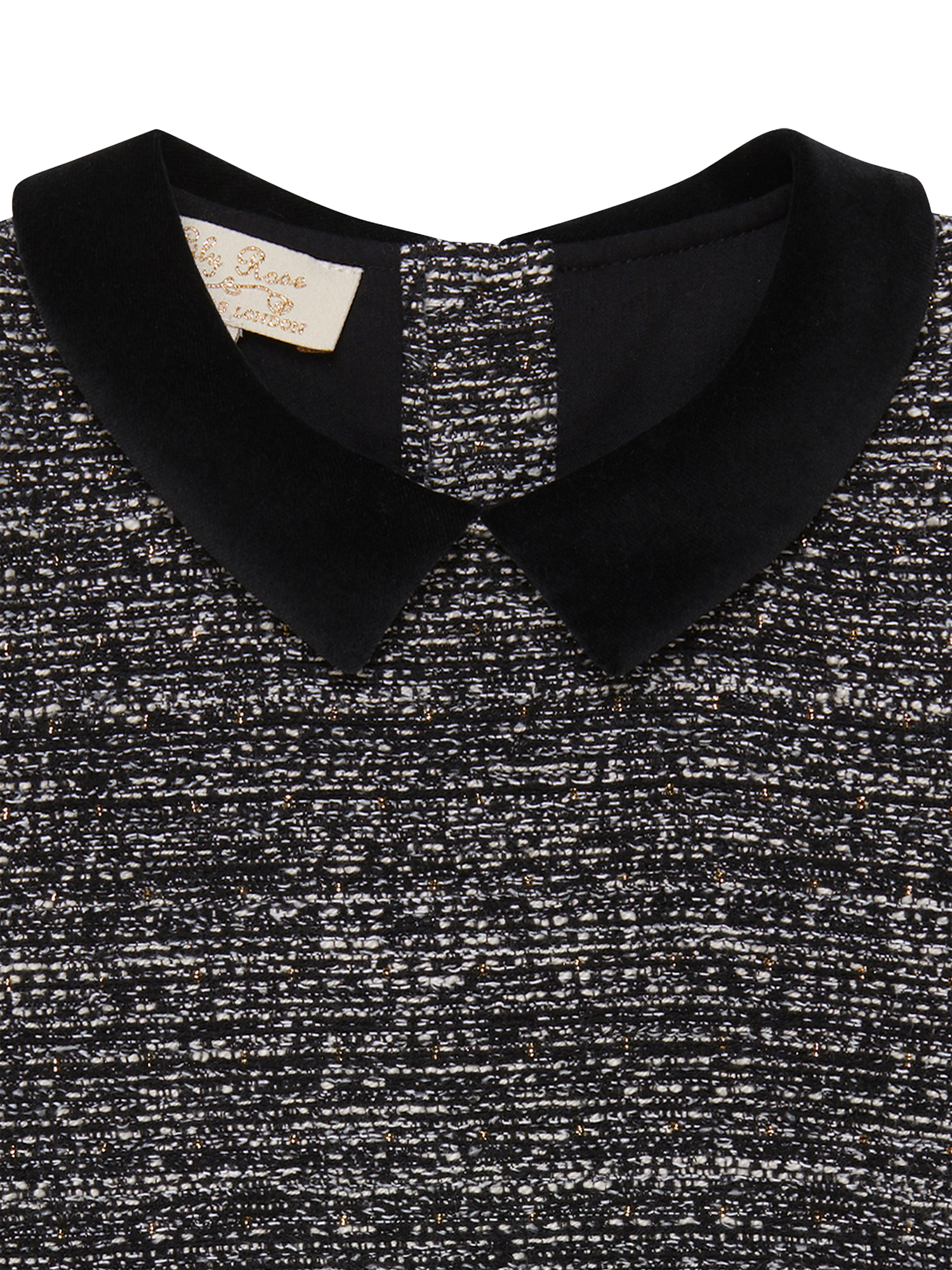 Product image 3 of 3, which shows Trotters Kids' Aurelia Dress, Black/Grey, 2 years
