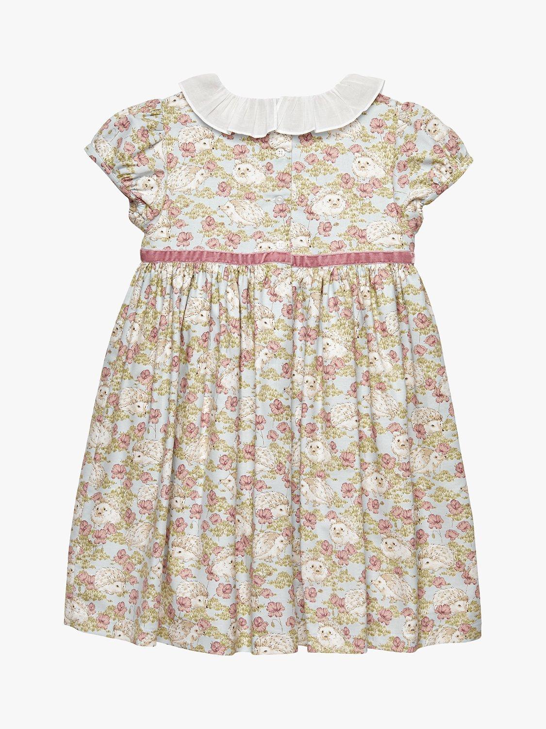 Product image 2 of 5, which shows Trotters Kids' Hollie Hedgehog Pie Crust Dress, Multi, 2 years
