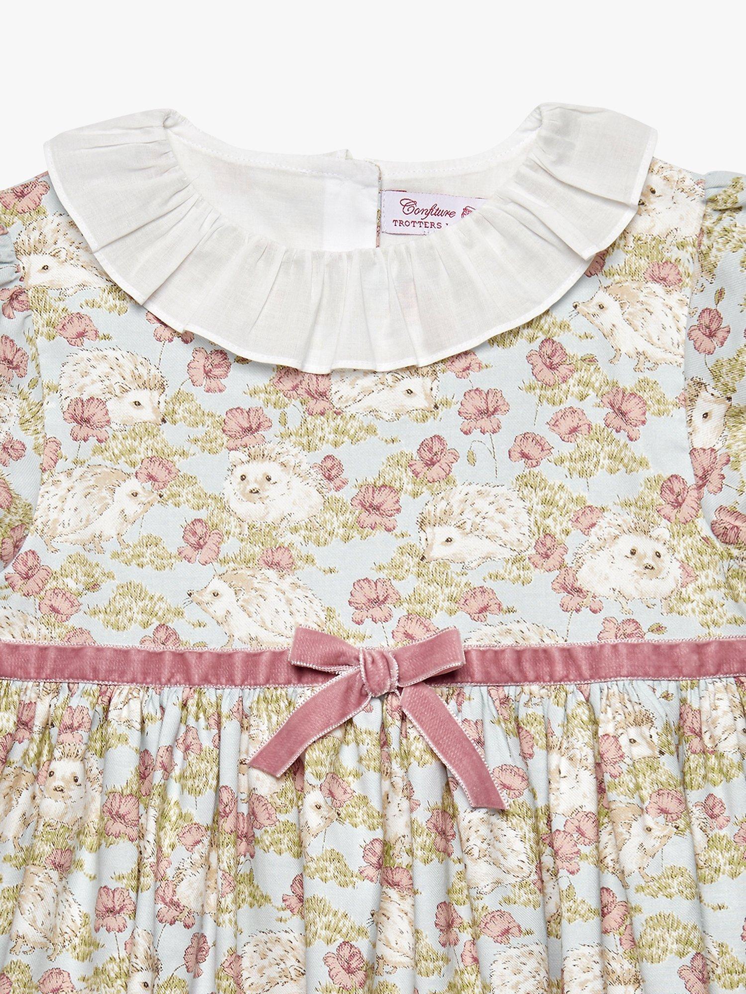 Product image 3 of 5, which shows Trotters Kids' Hollie Hedgehog Pie Crust Dress, Multi, 2 years
