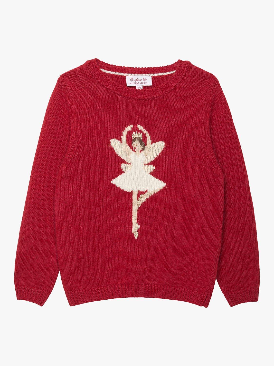 Product image 1 of 4, which shows Trotters Fairy Kids' Jumper, Crimson, 2-3 years