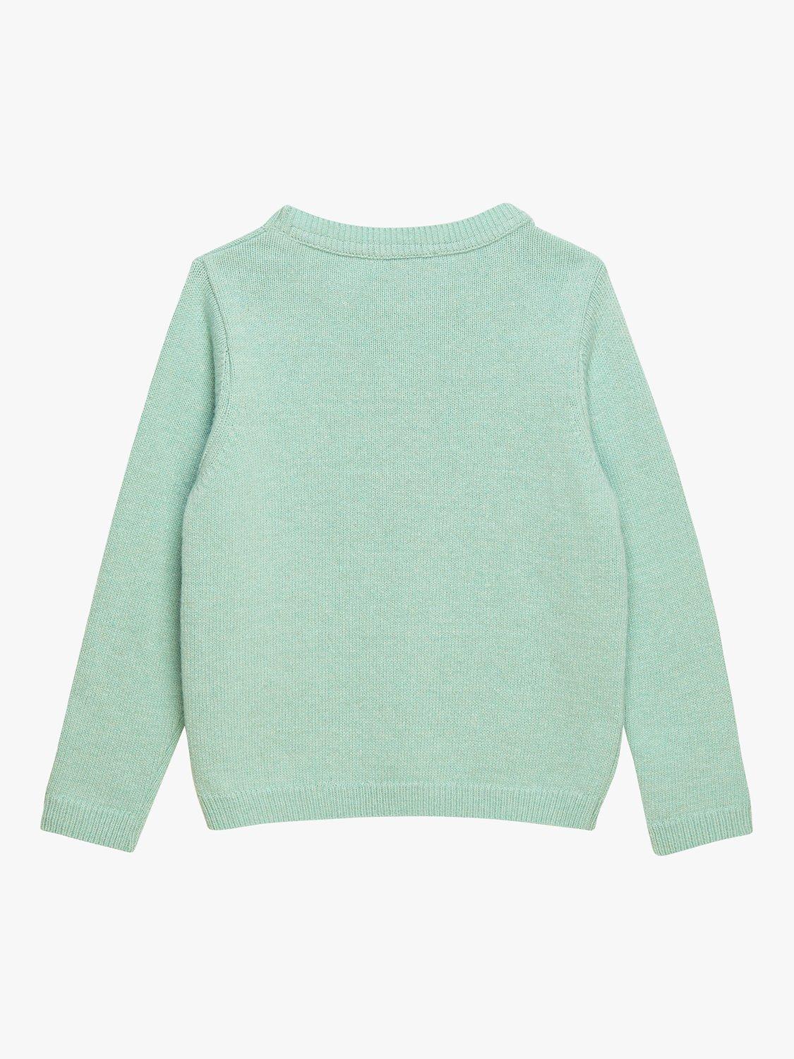 Product image 2 of 5, which shows Trotters Kids' Pony Wool Blend Jumper, Sea Green, 2-3 years