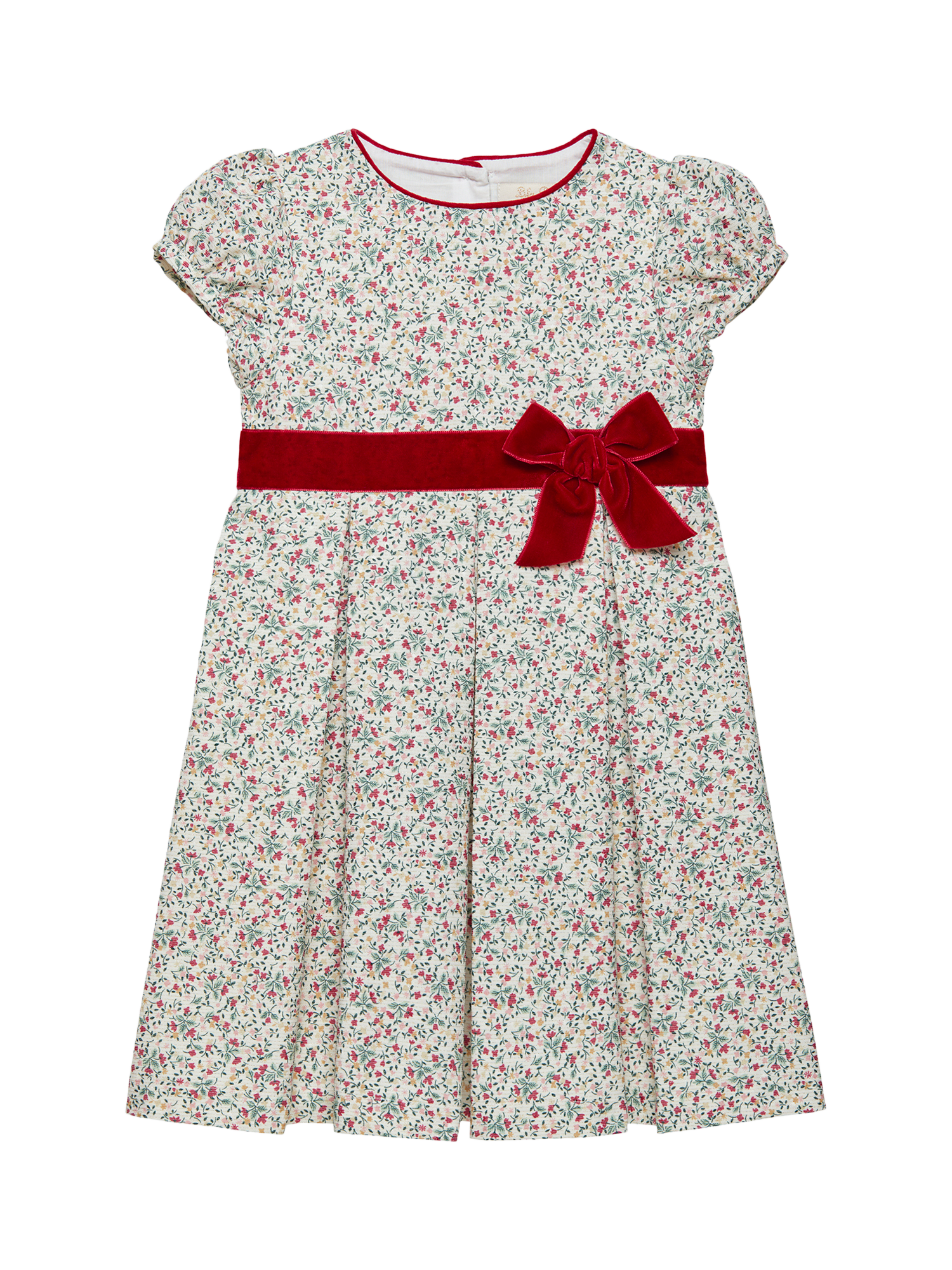 Product image 1 of 3, which shows Trotters Kids' Ruby Trim Floral Party Dress, Multi, 2 years