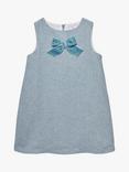 Trotters Kids' Georgina Velvet Bow Dress, Blue