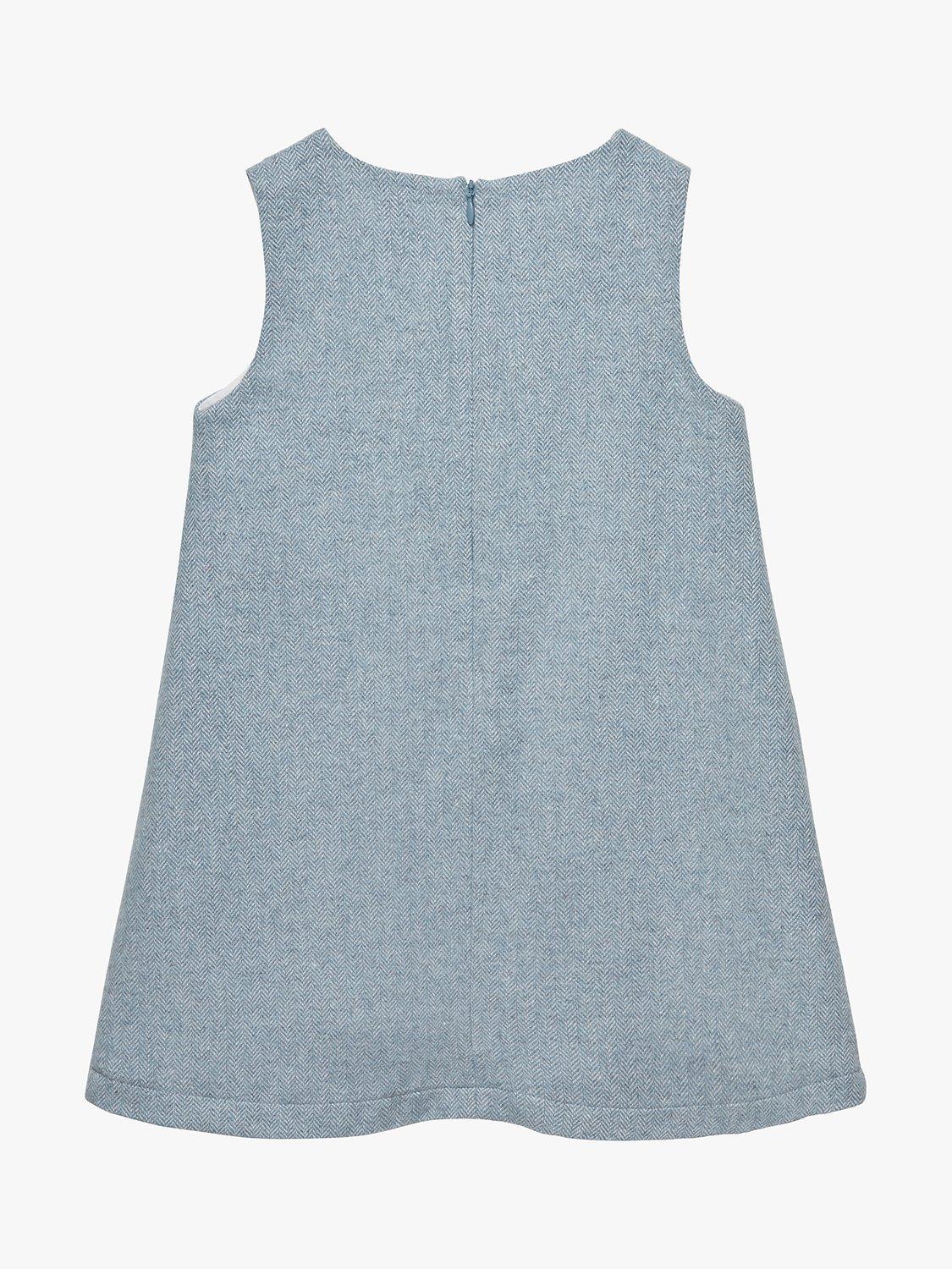 Product image 2 of 6, which shows Trotters Kids' Georgina Velvet Bow Dress, Blue, 2 years