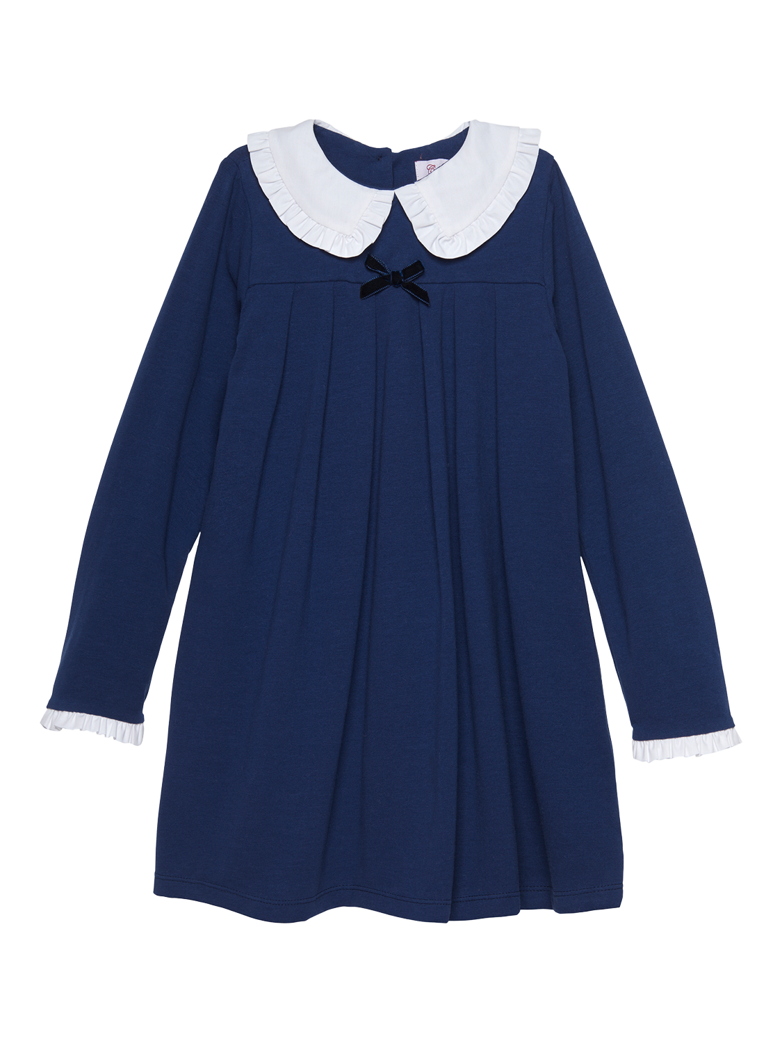 Product image 1 of 3, which shows Trotters Kids' Violet Collar Dress, Navy, 2 years