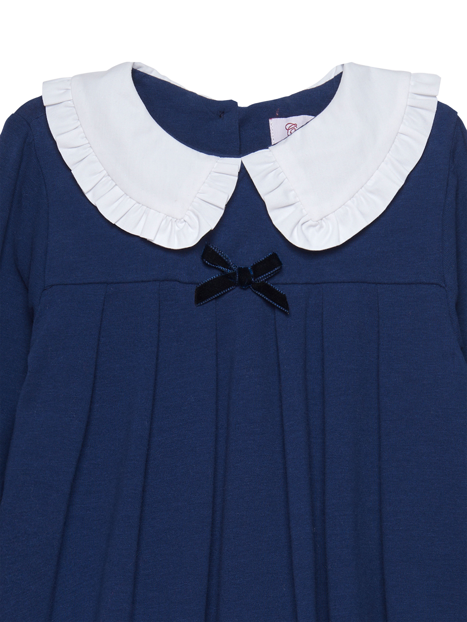 Product image 3 of 3, which shows Trotters Kids' Violet Collar Dress, Navy, 2 years