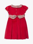 Trotters Kids' Emma Velvet Party Dress, Red/Multi