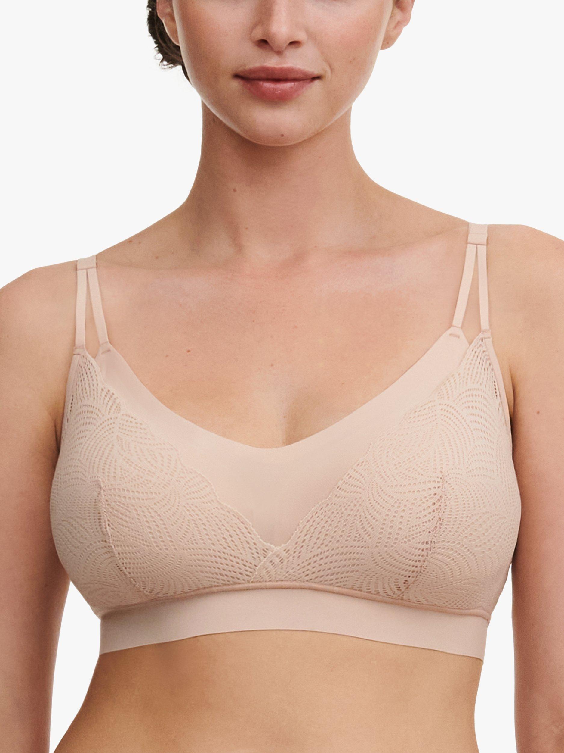 Product image 1 of 4, which shows Chantelle Soft Stretch Lace Padded Bralette, Golden Beige, XS-S