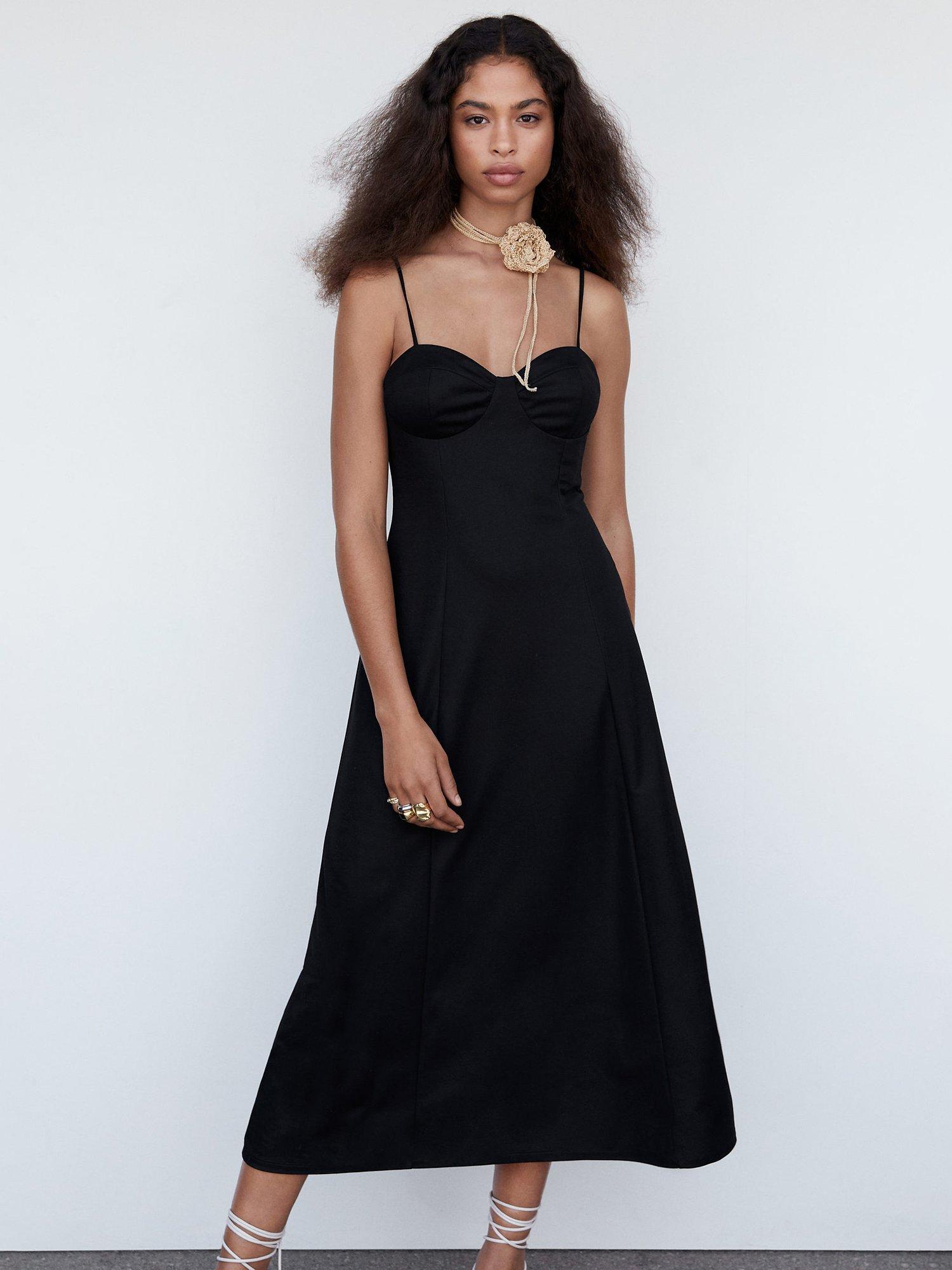Mango Valentin Midi Dress, Black