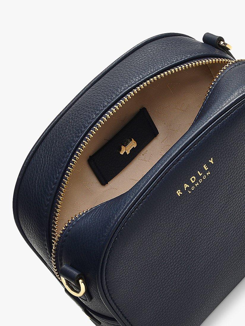 Product image 3 of 5, which shows Radley Arden Crescent Small Zip Cross Body Bag, Ink, One Size