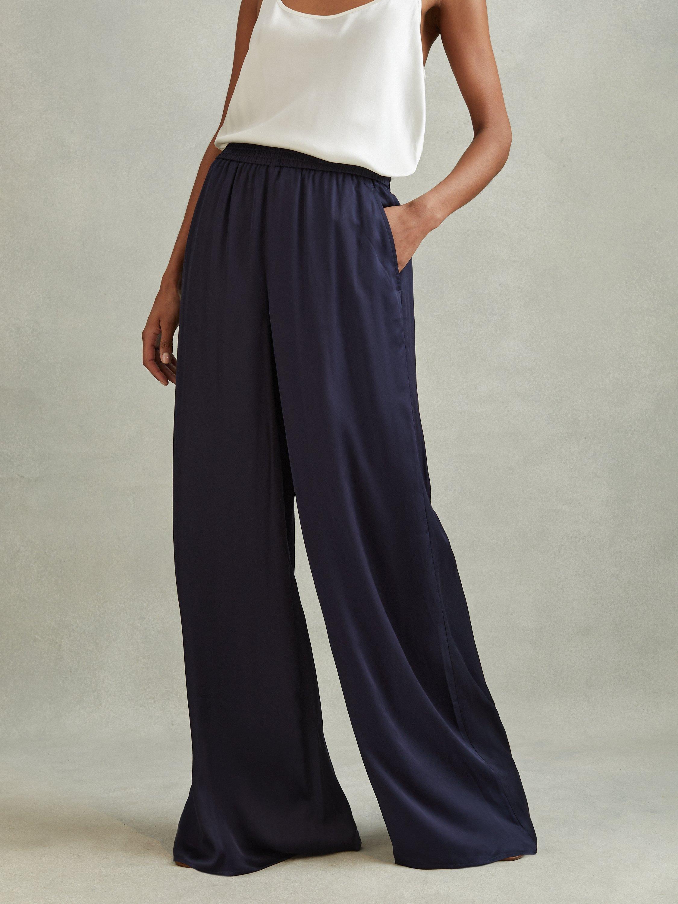 Reiss Yara Wide Leg Satin Trousers