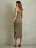 Reiss Lola Ruched Jersey Bodycon Midi Dress, Mocha