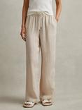 Reiss Cleo Wide Leg Linen Trousers